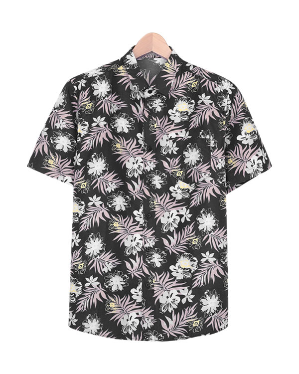 스콰즈 반팔 셔츠 SBI020 2COLOR 남여공용 여름 하와이안 커플 남방 시밀러룩