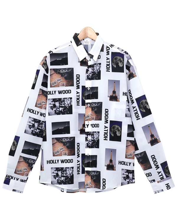 스콰즈 셔츠 SMS010 2COLOR 남성 일반핏 패턴 프린트 남방