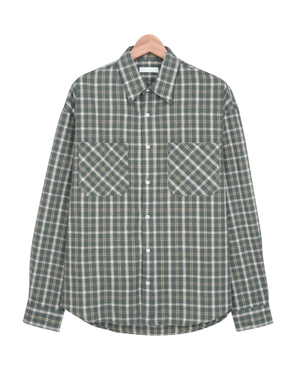 스콰즈 셔츠 SNE025 2COLOR 남성 체크 카라셔츠 오버핏 남방